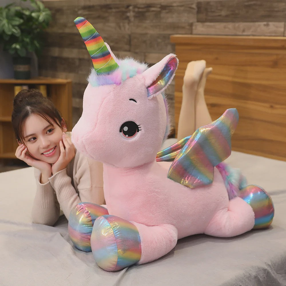 Knuffel Unicorn Regenboog Pluche Speelgoed - Zacht Kussen voor Kinderen & Decoratie