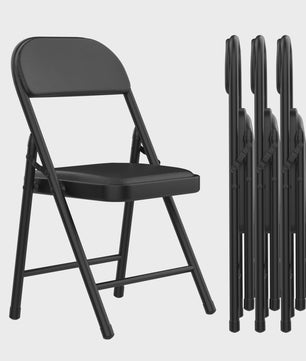 Opvouwbare Stoel met Kunstleren Zitting en Metalen Frame - Comfortabel en Praktisch
