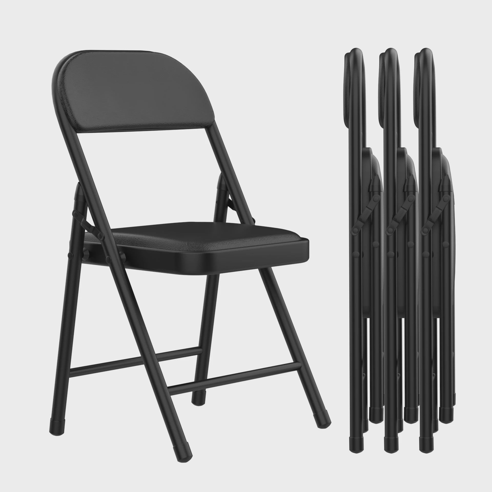 Opvouwbare Stoel met Kunstleren Zitting en Metalen Frame - Comfortabel en Praktisch
