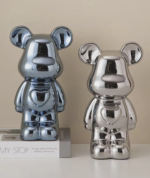 Keramische Bear Brick Beeldjes - Teddy Beer Decoratie voor Huis & Kamer (18/28 cm)