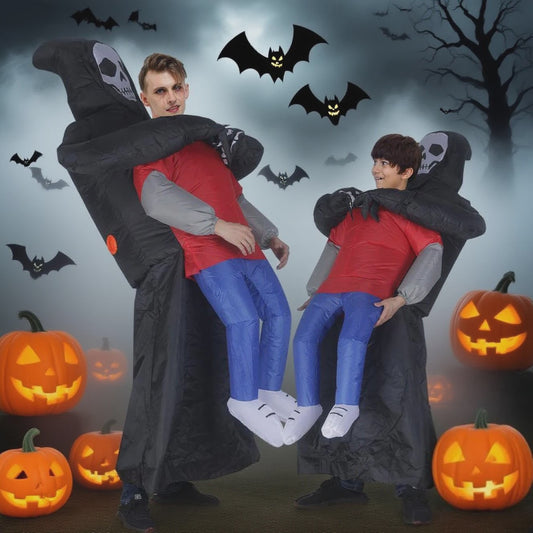 Opblaasbaar Grim Reaper Kostuum - Draag een Persoon Kostuum voor Halloween & Feest