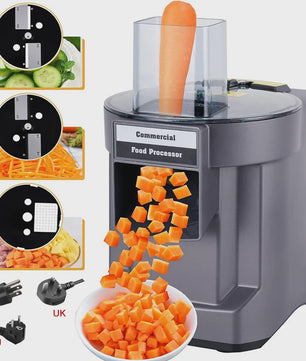 Professionele Elektrische Groentesnijder 3-in-1: Snijden, Raspen & Blokjes
