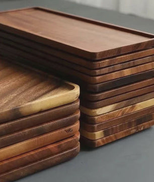 Natuurlijke Houten Serveerschaal Rechthoekig - Fruit, Snacks & Decoratie