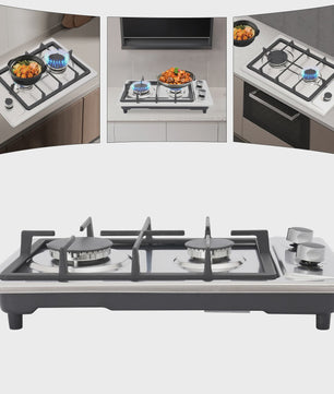 RVS Gasfornuis met 2 Pits, Automatische Ontsteking en Drukregelaar - Keuken