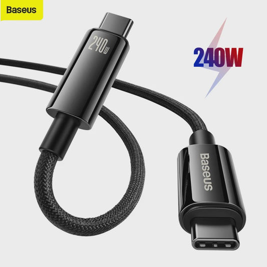 Baseus 240W PD 3.1 USB-C Kabel - Snel Opladen voor MacBook, Samsung, Xiaomi, iPad