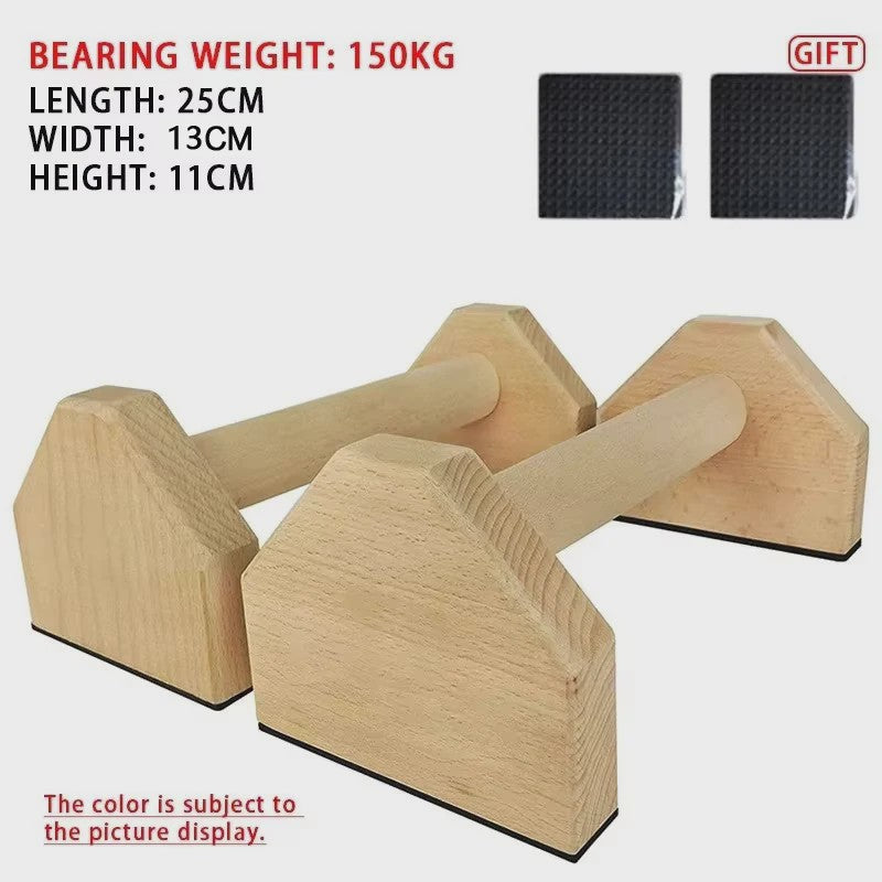 Houten Push-up Stands & Parallettes - Stabiele Grepen voor Thuis Fitness en Krachttraining