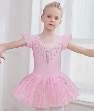 Meisjes Balletpakje met Glitter Tutu Rok & Strass Versiering - Dans & Gymnastiek