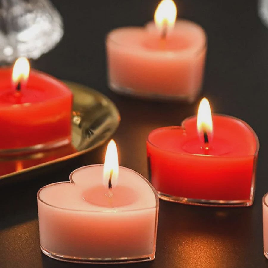 9x Hartvormige Geurkaarsen - Romantische Sfeer voor Valentijn, Bruiloft & Decoratie