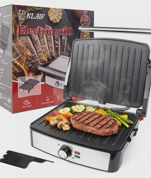 Dubbelzijdige Contactgrill 2200W - Panini Maker & BBQ met Precisie Temperatuurregeling