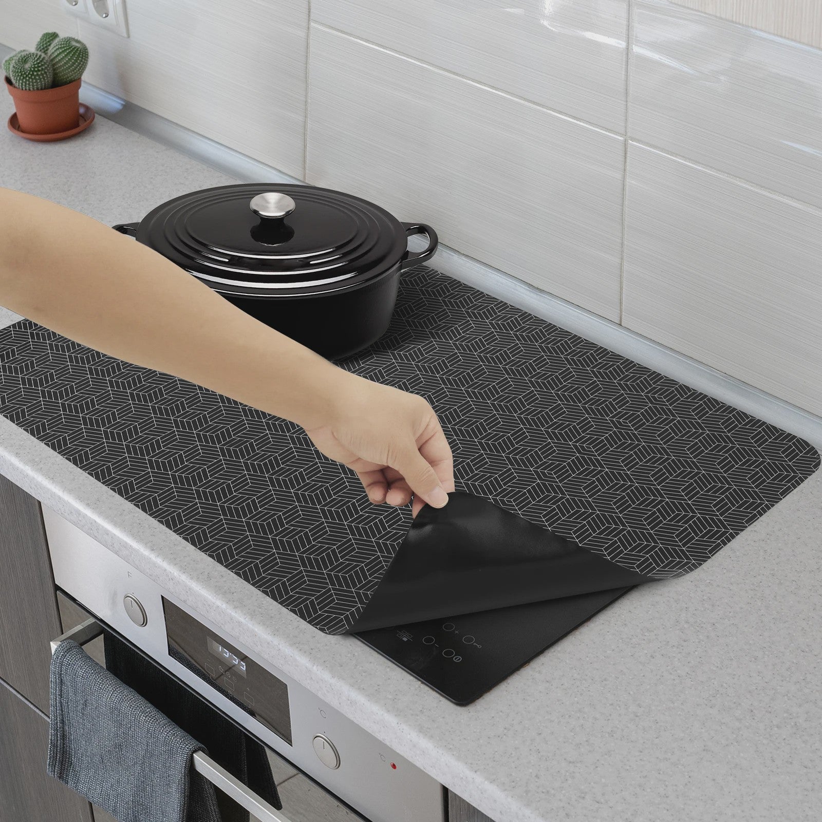 Siliconen Inductie Kookplaat Mat - Hittebestendig, Krasvrij & Antislip Keukenbeschermer