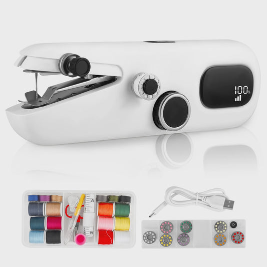 Handheld Sewing Machine, Electric Mini Sewing Machine With Three Speeds Portable, With LED Display, Suitable For DIY, Garments, Curtains, Hand Sewing Machines For Beginners