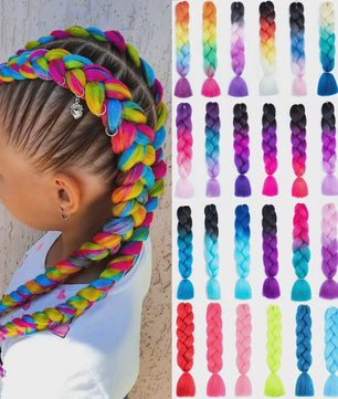 24 Inch Jumbo Braids Haarverlenging - Synthetisch Vlechtkapsel met Ombre Kleuren