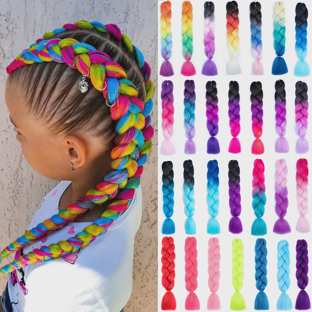 24 Inch Jumbo Braids Haarverlenging - Synthetisch Vlechtkapsel met Ombre Kleuren