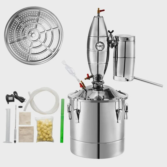 VEVOR Roestvrij Staal Alcohol Distilleerder Kit - 20L/30L/50L/70L - Voor Wijn, Bier & Moonshine