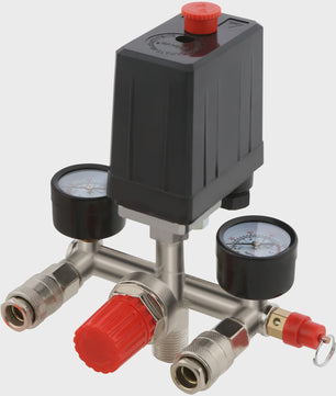 Automatische Drukregelaar Kit voor Compressor met Dubbele Manometers