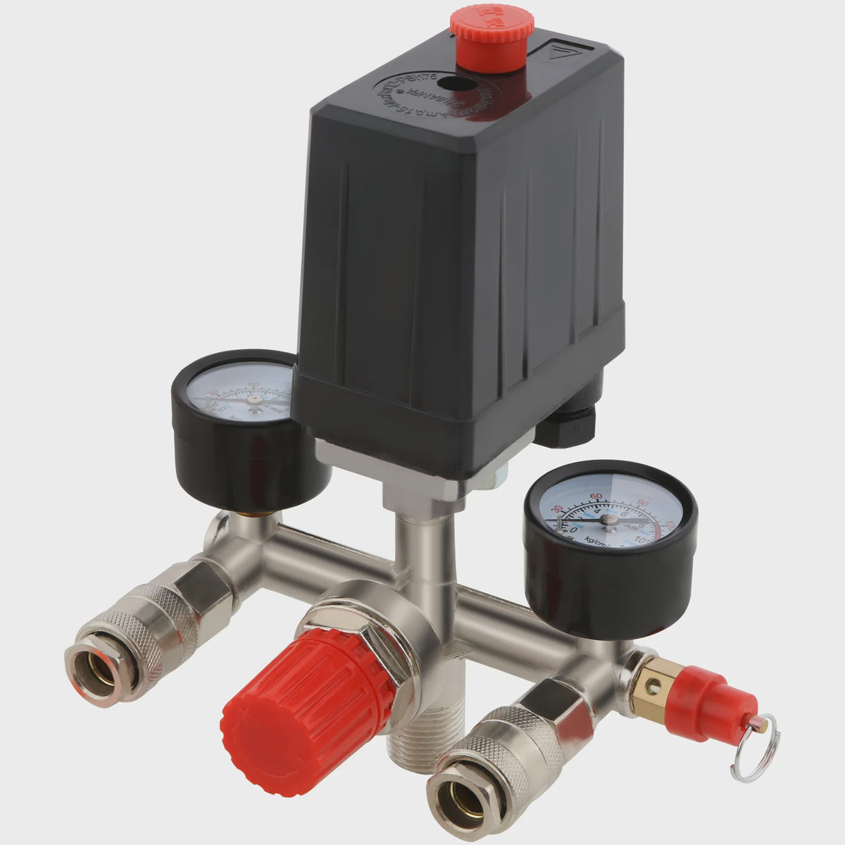 Automatische Drukregelaar Kit voor Compressor met Dubbele Manometers