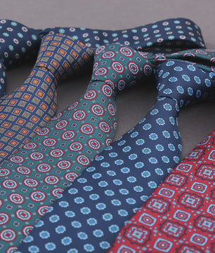 Klassieke Heren Strikdas - Imitatie Zijde met Polka Dot & Bloemendessin