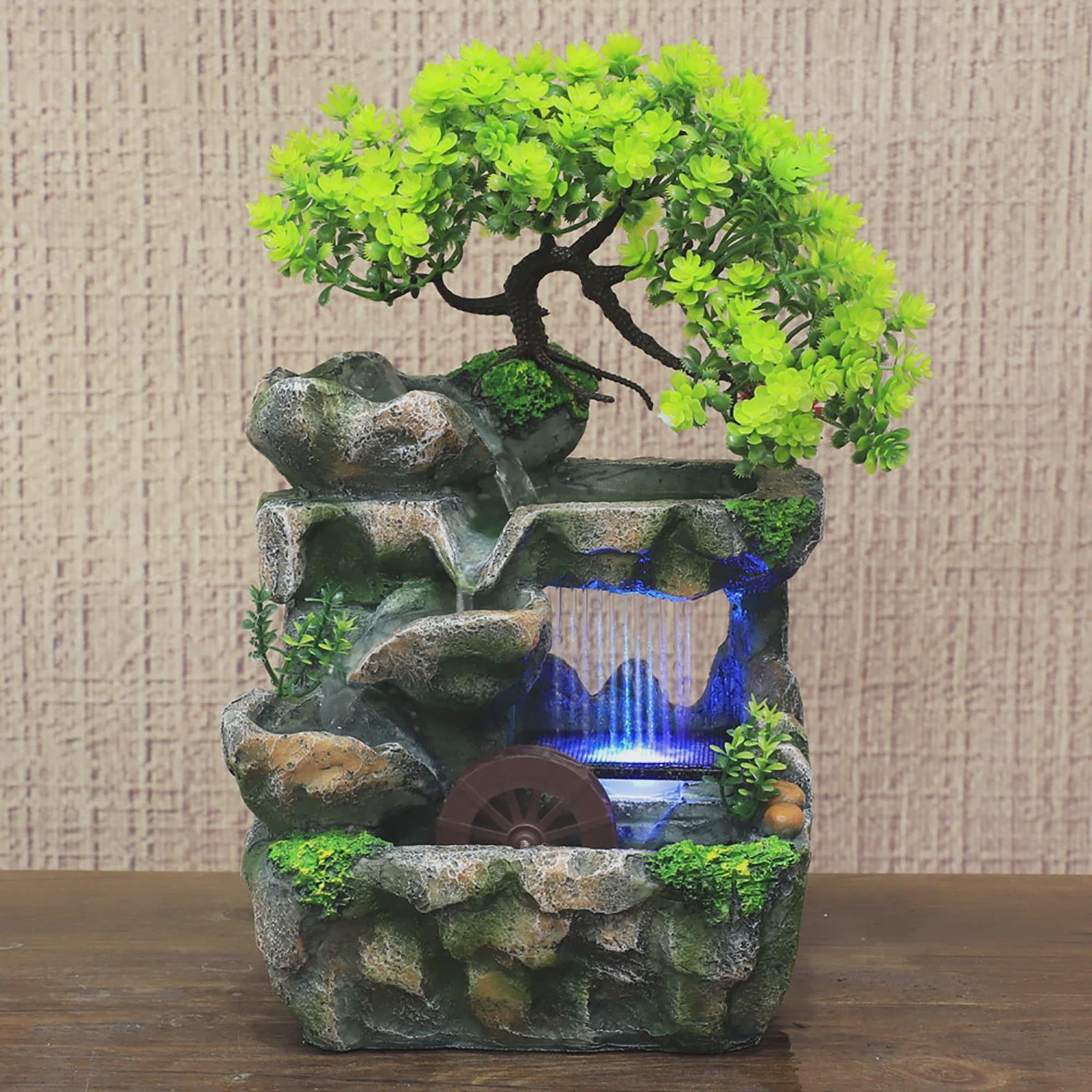 Decoratieve Binnen Waterval Tafel fontein met Kleurveranderende LED Verlichting