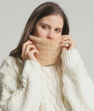 Cashmere Warm Collor Ring Winter Scarf Solid Plush Thick Outdoor Sports Men Women Children Neckerchief Full Face Mask Muffler