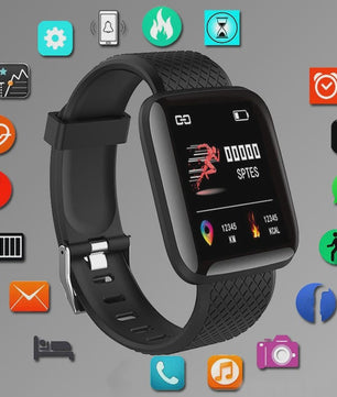 Smartwatch voor Heren & Dames: Fitness Tracker, Bericht Notificaties & Meer - Elektronisch Polshorloge