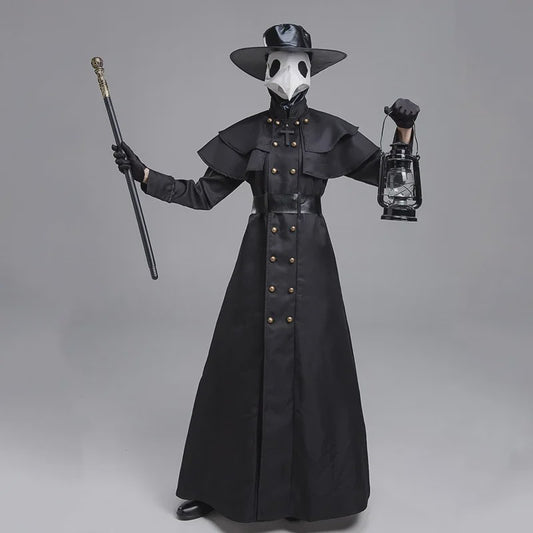 Plague Doctor Kostuum Set - Middeleeuwse Pestepoteraars Robe met Snavelmasker & Hoed - Halloween & Cosplay