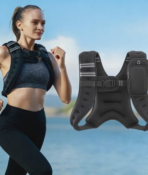 Verstelbaar Fitness Vest met Gewicht (5.4 kg) en Reflecterende Strepen - Ideaal voor Training, Yoga & Joggen