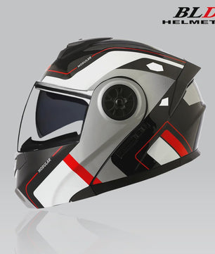 BLD Flip-Up Motorhelm Modulair ABS Dubbel Vizier DOT Goedgekeurd