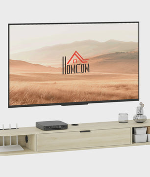 Zwevende TV-kast met Klaplade en Open Vakken - Modern Woonkamer Meubel
