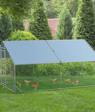 Ruime Gevogeltekooi 3x4x1.95m - Verzinkt Staal, Waterdicht Dak