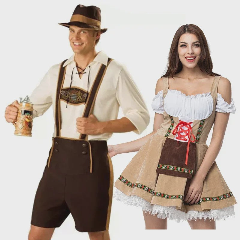 Oktoberfest Koppel Kostuum: Authentieke Lederhosen & Dirndl voor Feest, Carnaval & Halloween