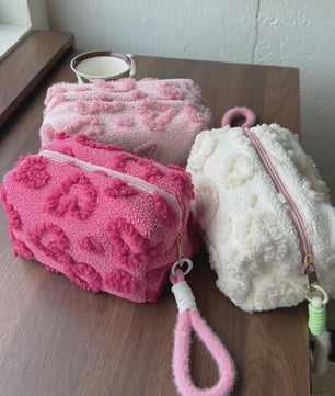Pluche Make-up Tas met Lus - Zacht Reisetui voor Cosmetica & Pennen