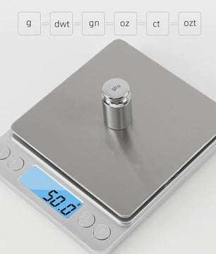 Precisie Digitale Weegschaal - Luxe RVS Platform met LCD Display