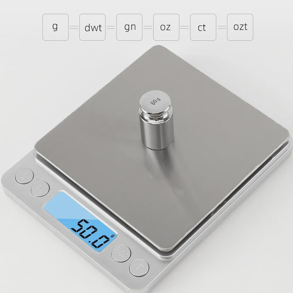 Precisie Digitale Weegschaal - Luxe RVS Platform met LCD Display