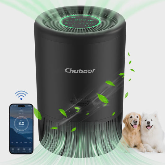 Chuboor PJ08 Luchtreiniger met HEPA Filter, App Bediening & PM2.5 Display voor Huis en Slaapkamer