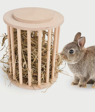 Houten Hooibak met Deksel voor Konijnen en Kleine Huisdieren