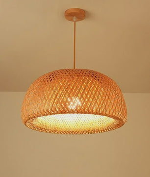 Bamboe Hanglamp 38/45cm - Handgeweven Rotan Lantaarn met E27 Fitting