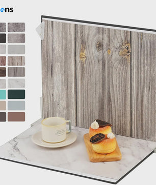 Dubbelzijdig Fotografie Achtergrondbord met 18 Patronen voor Product & Food Fotografie