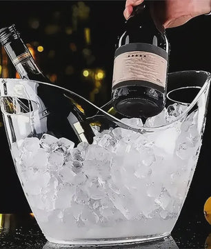 Grote Transparante IJsemmer met Handvat - Perfect voor Wijn, Champagne & Bier