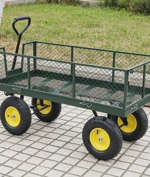 Robuuste Tuinwagen 900lbs / 408kg - Kantelbaar, Afneembare Zijkanten, 360° Draaibaar