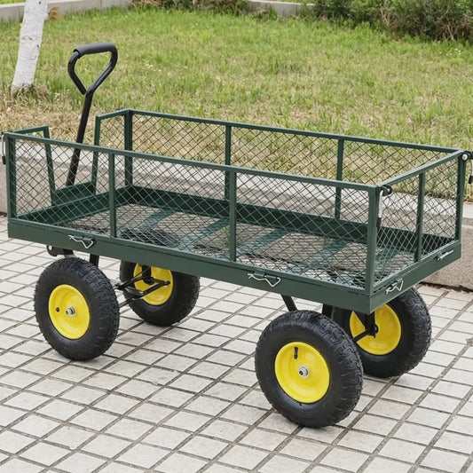 Robuuste Tuinwagen 900lbs / 408kg - Kantelbaar, Afneembare Zijkanten, 360° Draaibaar