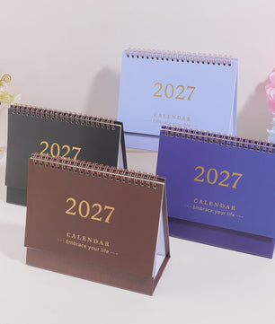 2027 Bureaukalender Maandkalender - Spiraalbinding, Opvouwbaar & Staand - Ideaal voor Planner, Kantoor & Thuis