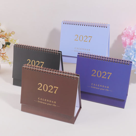 2027 Bureaukalender Maandkalender - Spiraalbinding, Opvouwbaar & Staand - Ideaal voor Planner, Kantoor & Thuis