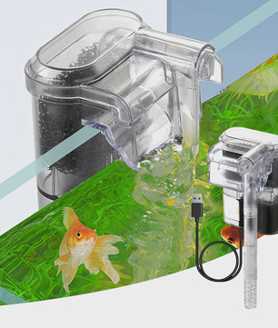 Compacte Hangende Aquarium Filter met USB Voeding - Ideaal voor Aquaria tot 30cm