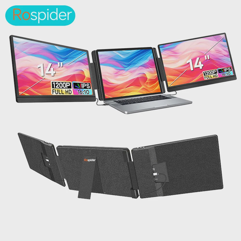 14-inch Draagbare Dual Laptop Monitor - Full HD Uitbreidbaar Scherm voor Productiviteit