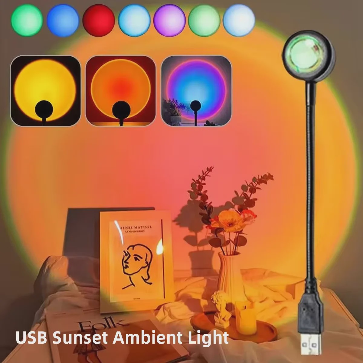 Sunset Projector Lamp - Sfeerverlichting met Art Deco Stijl