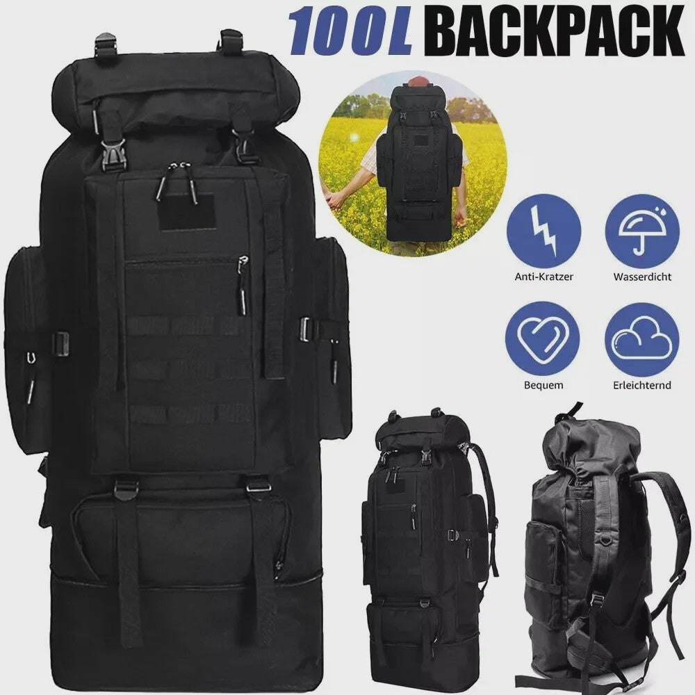 100L Outdoor Kampeerrugzak - Grote Capaciteit Reistas voor Mannen & Vrouwen