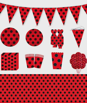 Lieveheersbeestje Feestartikelen Set - Bordjes, Bekers, Decoratie voor Kinderfeestjes