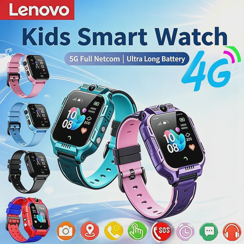 Lenovo Kinder Smartwatch 4G GPS Waterdicht met Camera & Bellen - Veilig & Functievol