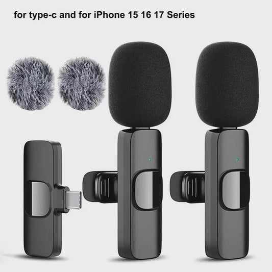 Draadloze Lavalier Microfoon voor iPhone, Android & PC - Plug & Play Mini Microfoon