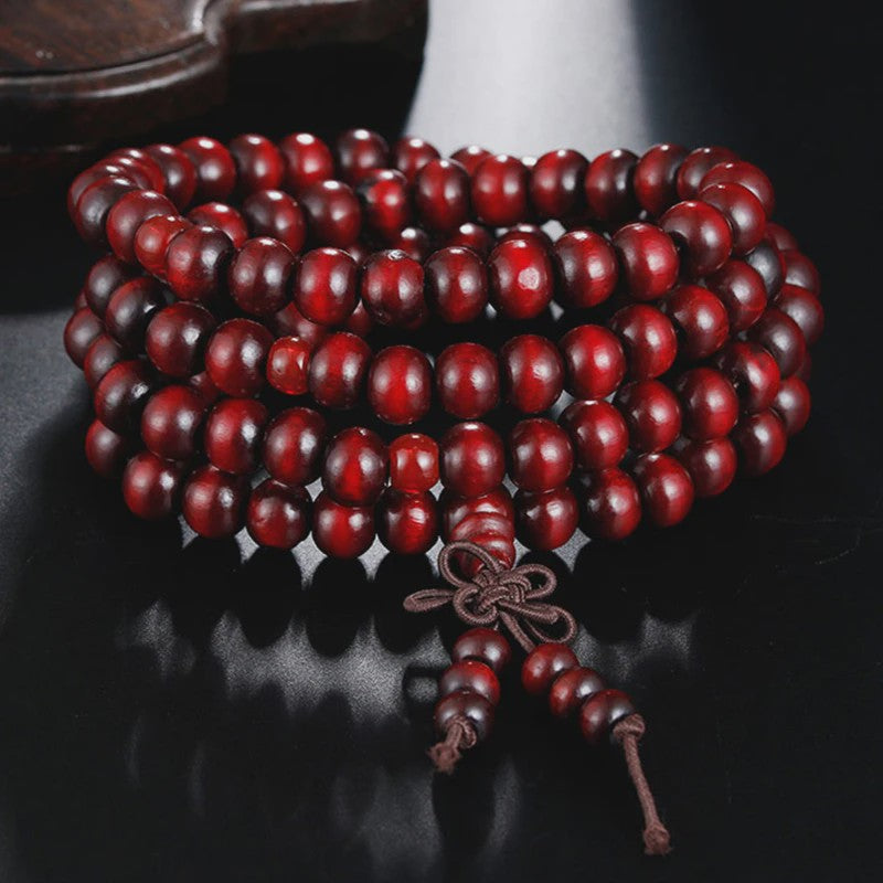 Natuurlijke Sandelhout Gebedskralen Armband - 108 Kralen voor Meditatie & Mannen/Vrouwen
